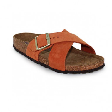 Mule en nubuck orange Birkenstock Siena