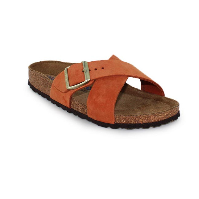 Mule en nubuck orange Birkenstock Siena