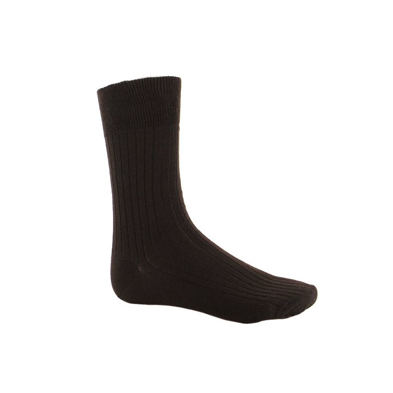 Chaussettes Homme côtelées en pur fil d'Ecosse - Noir | Doré Doré