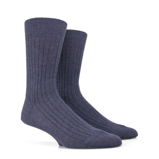 Chaussettes côtelées en laine Merinos