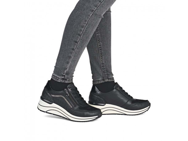 basket femme talon compensé confortable Remonte D0T16