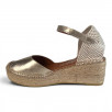 escarpin femme doré talon compensé la Maison de l'Espadrille Y151
